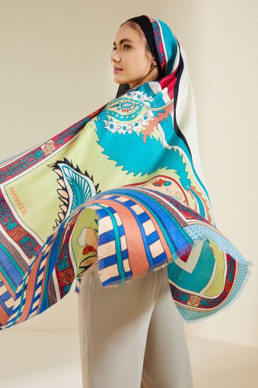 Ottoman Cashmere Silk Shawl Green - 4