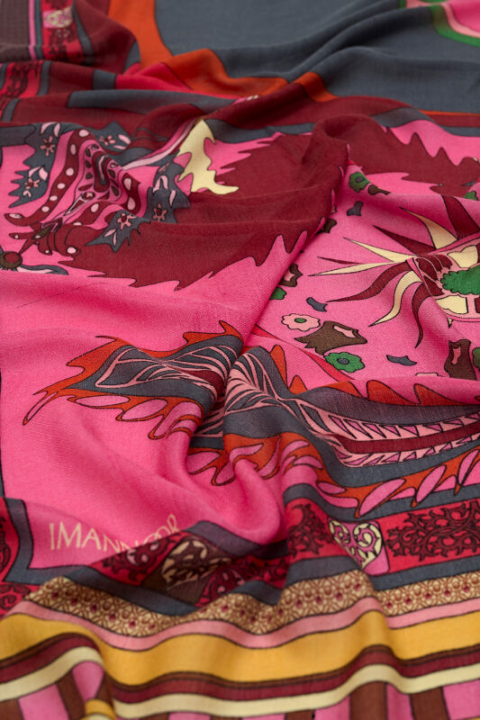 Ottoman Cashmere Silk Shawl Pink - 3