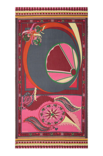 Ottoman Cashmere Silk Shawl Pink - 1