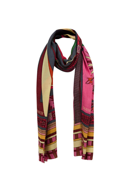 Ottoman Cashmere Silk Shawl Pink - 7