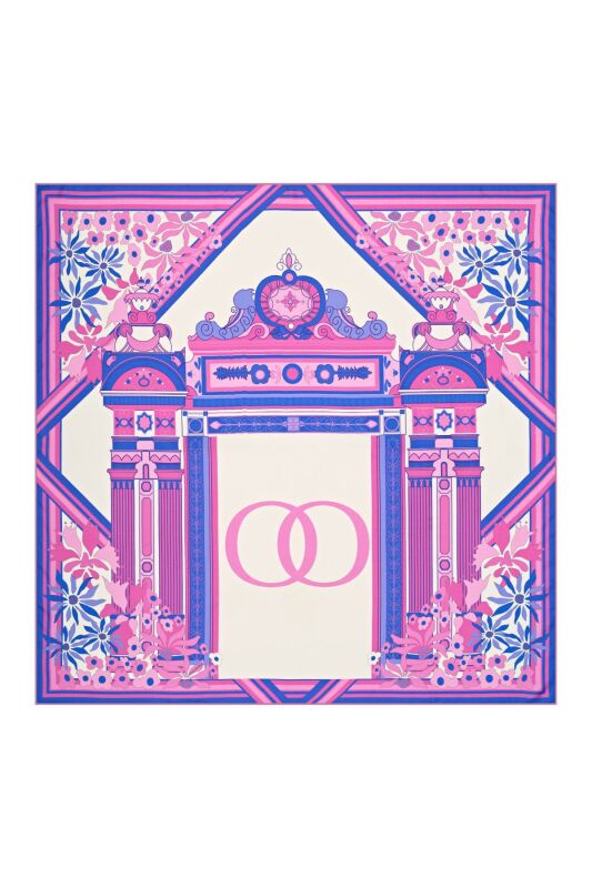 Palace Gate Silk Scarf Fuchsia - 1