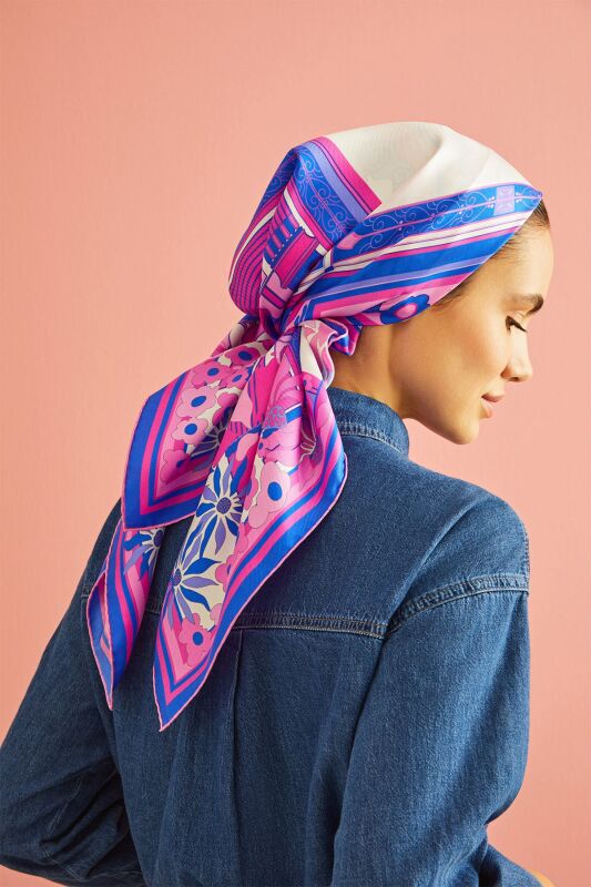 Palace Gate Silk Scarf Fuchsia - 2