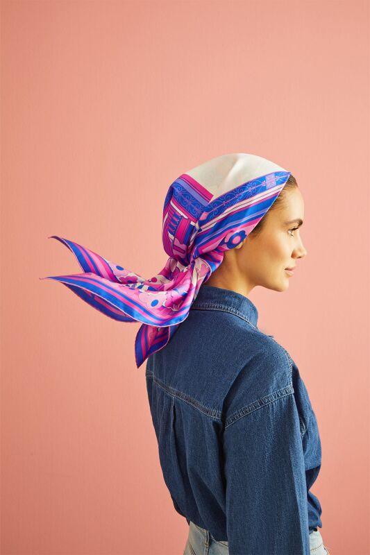 Palace Gate Silk Scarf Fuchsia - 5