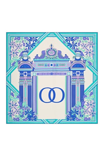 Palace Gate Silk Scarf Turquoise - 2