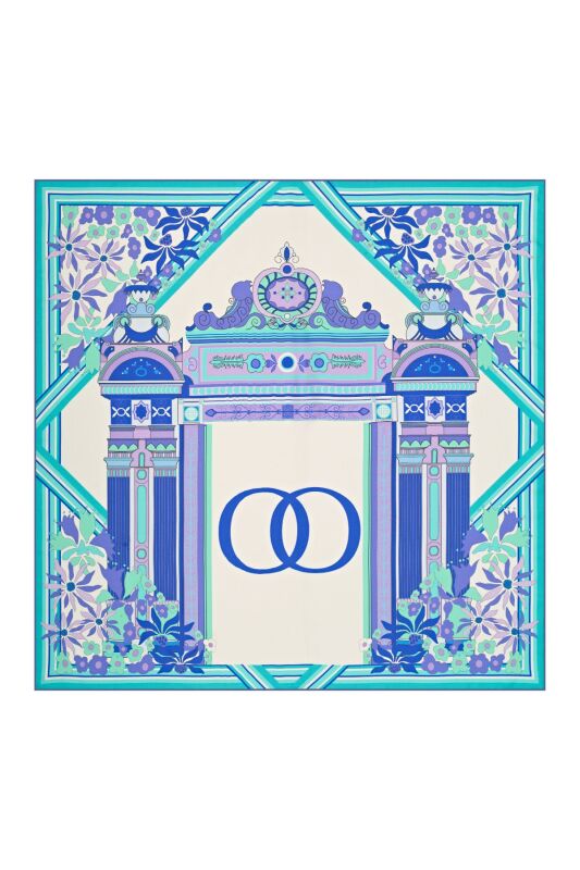 Palace Gate Silk Scarf Turquoise - 2