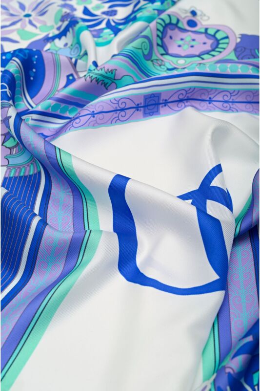Palace Gate Silk Scarf Turquoise - 3