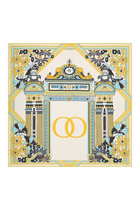Palace Gate Silk Scarf Yellow - 1