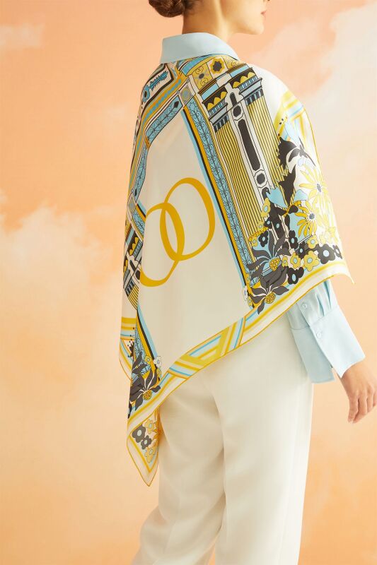 Palace Gate Silk Scarf Yellow - 2