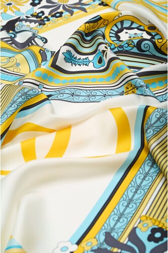 Palace Gate Silk Scarf Yellow - 3