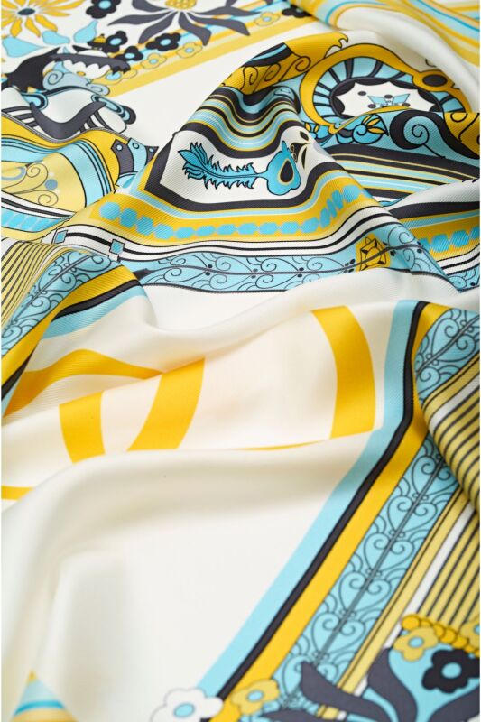 Palace Gate Silk Scarf Yellow - 3