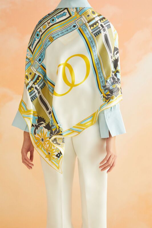 Palace Gate Silk Scarf Yellow - 4