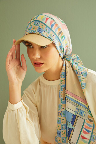 Palace Gate Silk Shawl Blue - 4