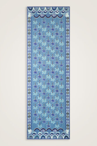 Palm Island Blue Cotton Silk Shawl - 2