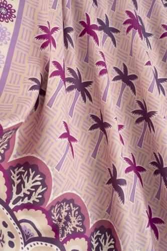 Palm Island Pink Cotton Silk Shawl - 4