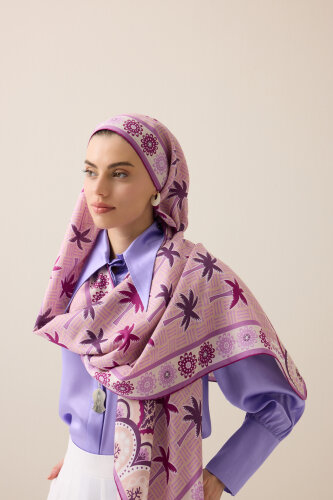 Palm Island Pink Cotton Silk Shawl 