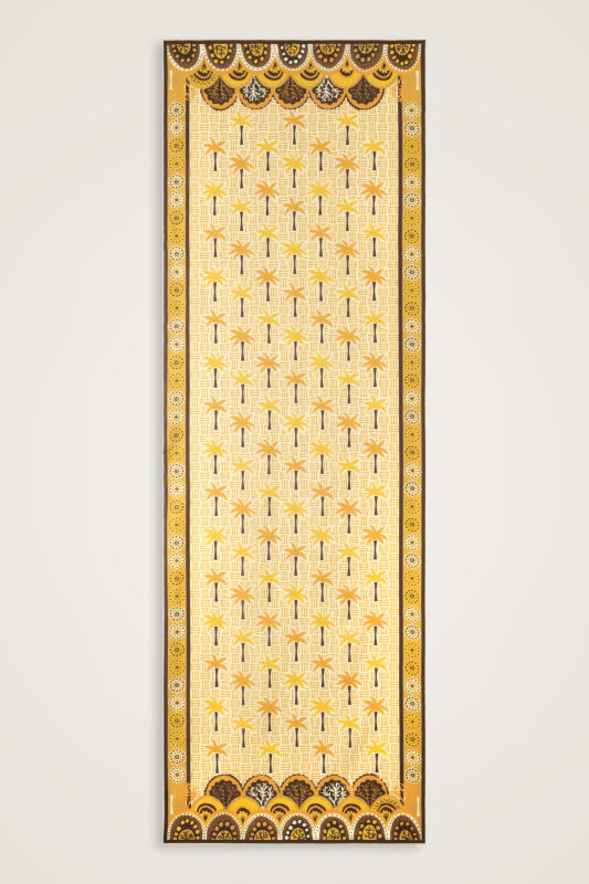 Palm Island Yellow Cotton Silk Shawl - 2