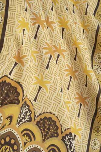 Palm Island Yellow Cotton Silk Shawl - 4