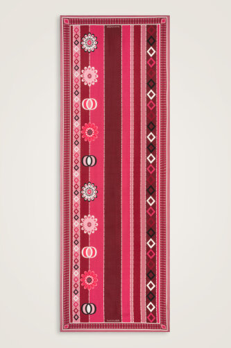 Papatya Noor Bordo Pamuk Floş Şal 70x210 - 2