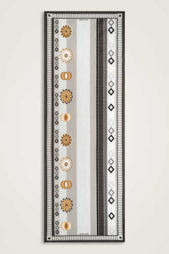 Papatya Noor Gri Pamuk Floş Şal 70x210 - 2