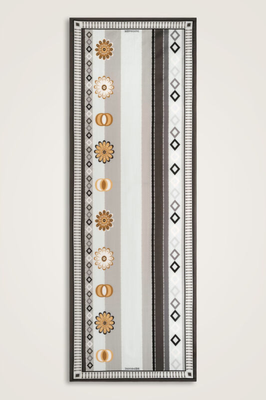 Papatya Noor Gri Pamuk Floş Şal 70x210 - 2