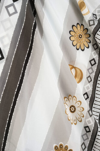 Papatya Noor Gri Pamuk Floş Şal 70x210 - 4