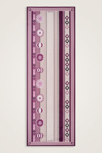 Papatya Noor Mürdüm Pamuk Floş Şal 70x210 - 2