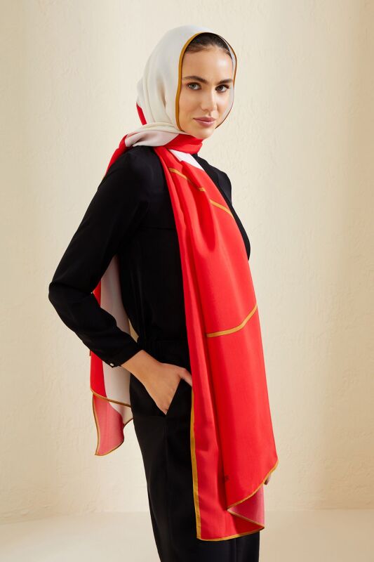 Patience Flosh Viscose Shawl Red - 2