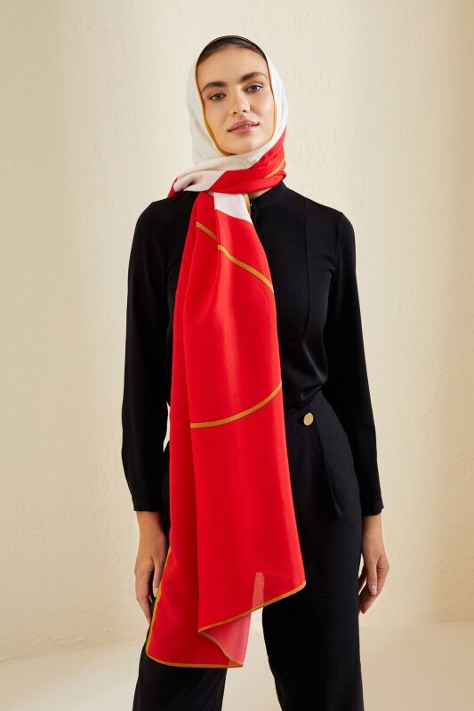 Patience Flosh Viscose Shawl Red - 8