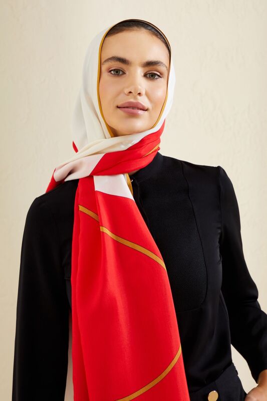 Patience Flosh Viscose Shawl Red - 4