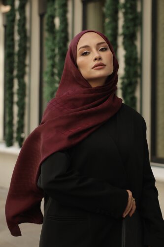 Pencere Kafes Bordo Ramy Jakar Şal 70x210 - 3