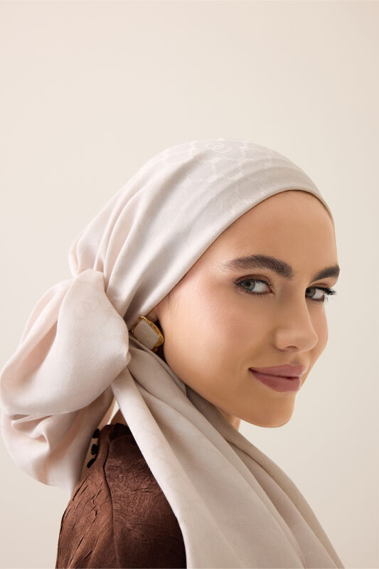 Pencere Kafes Pudra Ramy Jakar Şal 70x210 - 1