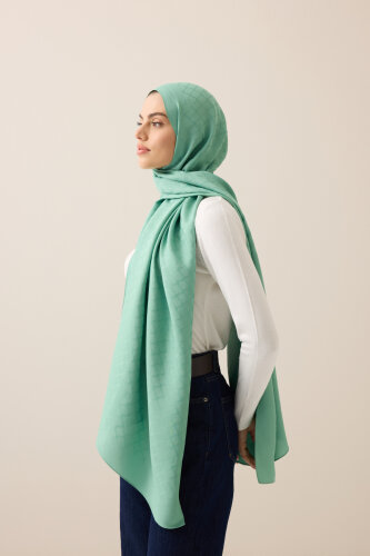 Pencere Kafes Mint Yeşili Ramy Jakar Şal 70x210 - 3