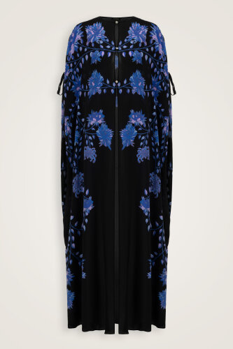 Peony Black-Sax Silk Abaya - Imannoor (2)