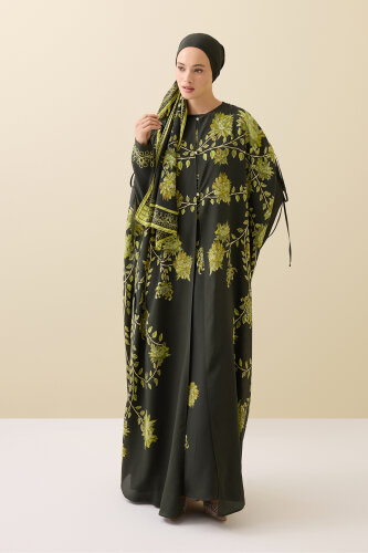 Peony Green Silk Abaya - Imannoor (3)