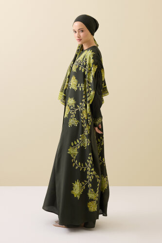 Peony Green Silk Abaya - Imannoor (1)