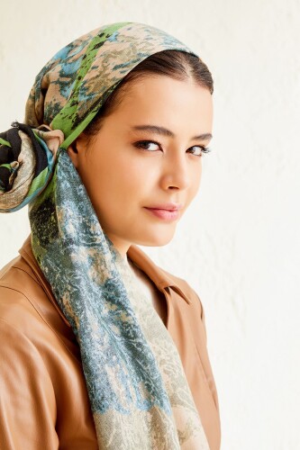 Plane Tree Cashmere Silk Shawl Beige - 4