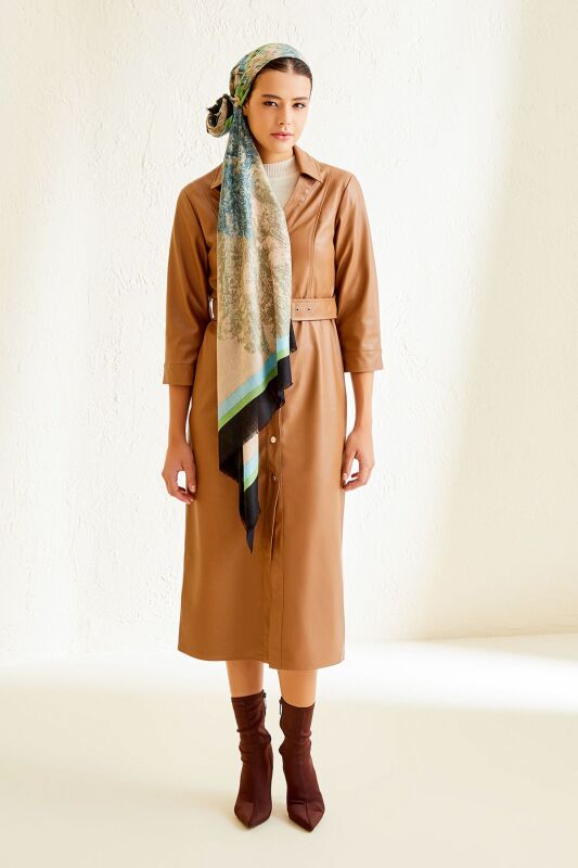 Plane Tree Cashmere Silk Shawl Beige - 6
