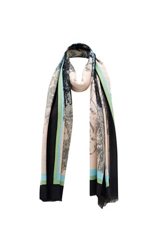 Plane Tree Cashmere Silk Shawl Beige - 7
