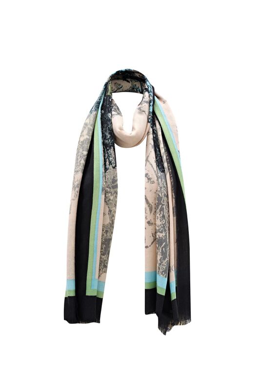 Plane Tree Cashmere Silk Shawl Beige - 7