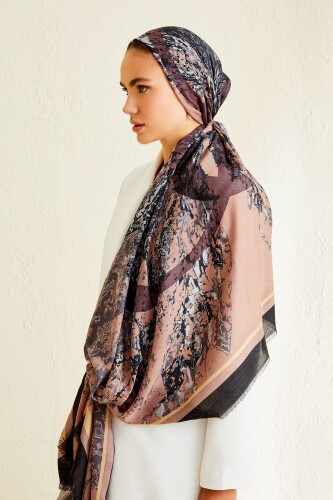 Plane Tree Cashmere Silk Shawl Mink - 4