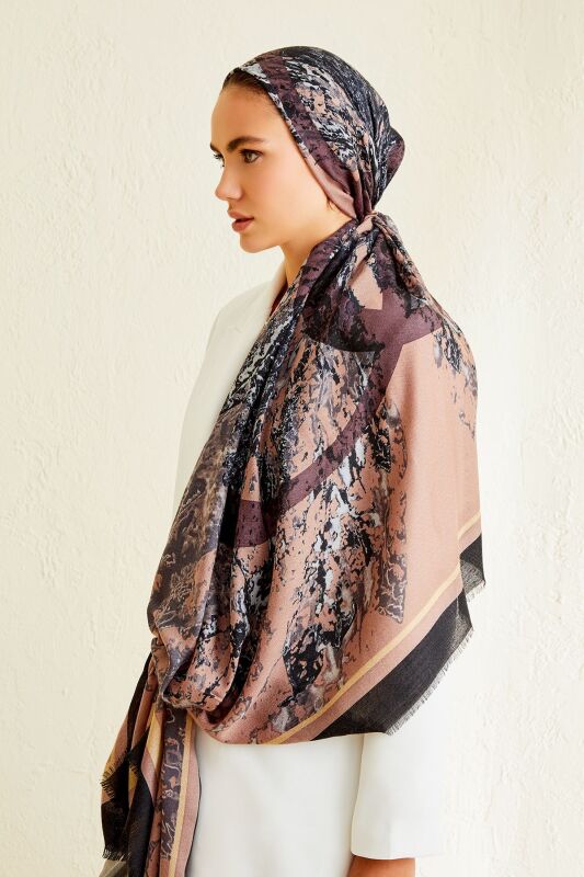 Plane Tree Cashmere Silk Shawl Mink - 4
