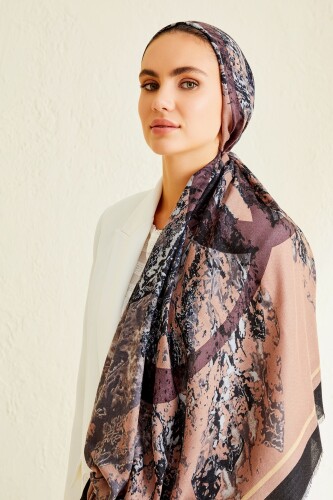 Plane Tree Cashmere Silk Shawl Mink - 6