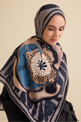 Poppy Gray Cotton Floss Shawl - Imannoor