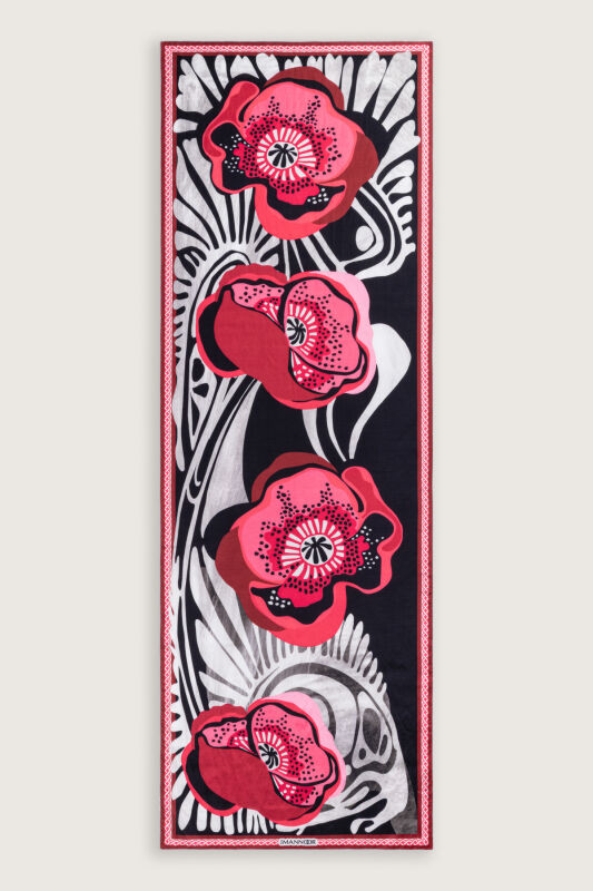 Poppy Red Cotton Floss Shawl - 2