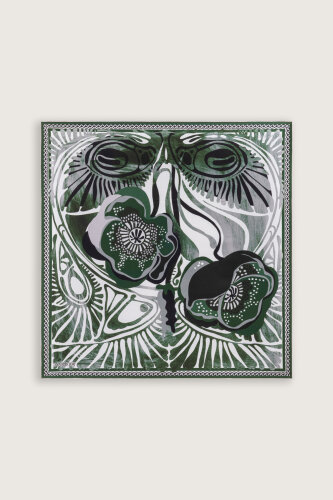 Poppy Smoke-Naphtha Double-Sided Twill Silk Scarf - 4