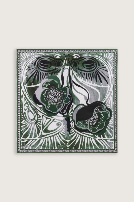 Poppy Smoke-Naphtha Double-Sided Twill Silk Scarf - 4