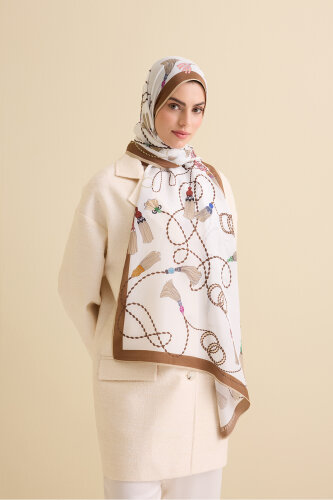 Püskül Noor Beyaz Floş Pamuk Şal 70x210 - Imannoor (3)