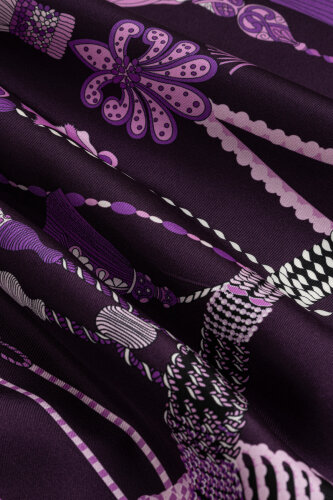 Püskül Noor Mürdüm Tivil İpek Eşarp 90x90 - Imannoor (4)