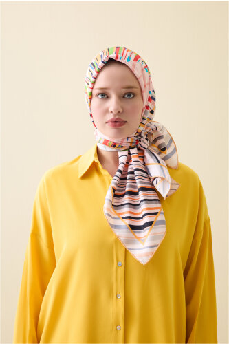 Rainy Noor Pink Silk Scarf - 5