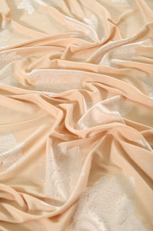 Rose Viscose Jacquard Shawl Tan - 2